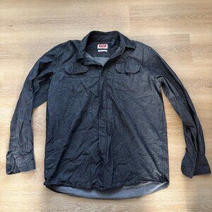 Men's Black Wrangler Long Sleeve Button Down Shirt Size Medium